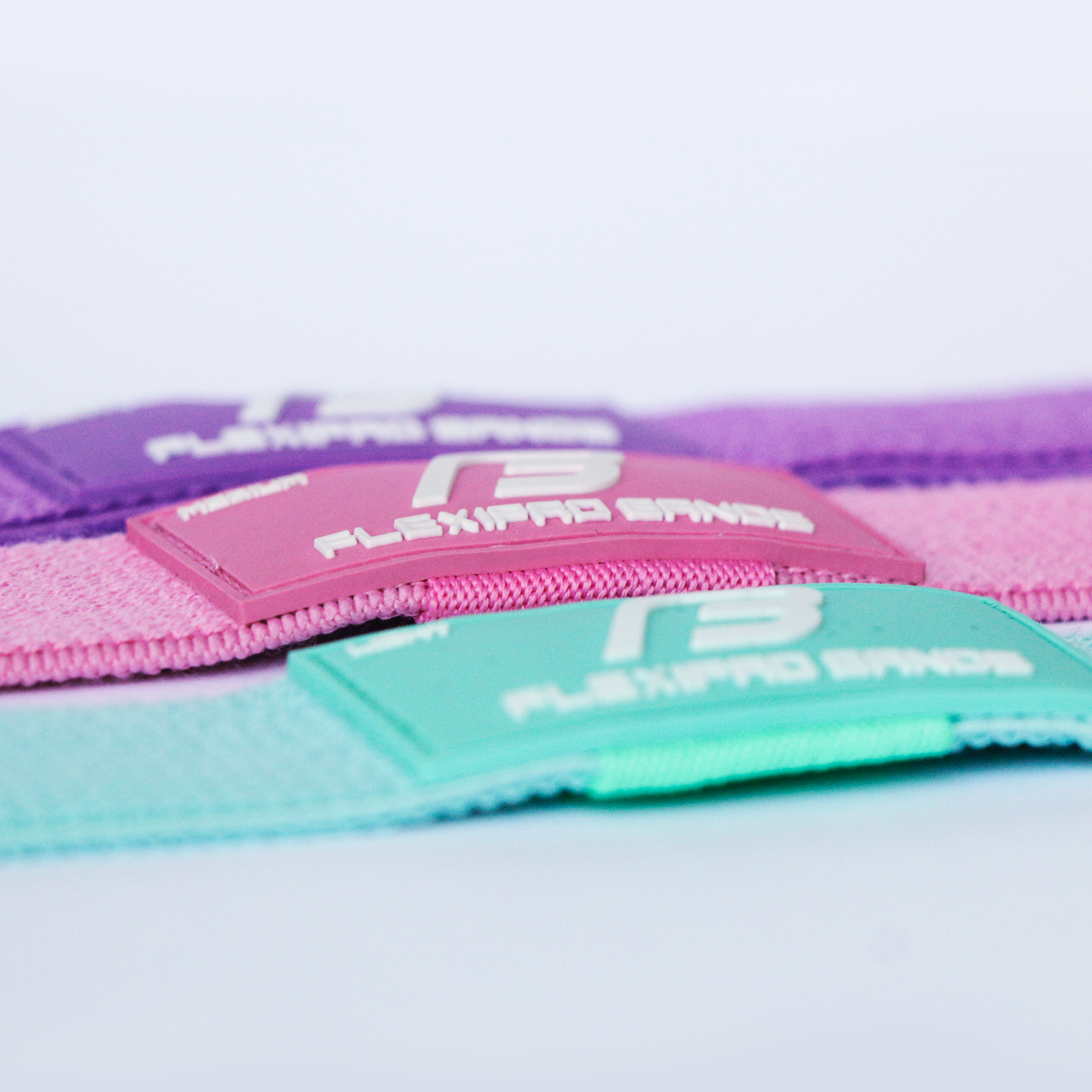 Turquoise, Pink, Purple Resistance Bands